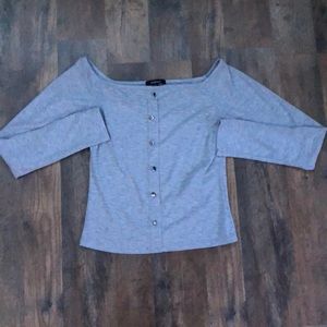 Grey long sleeve crop top